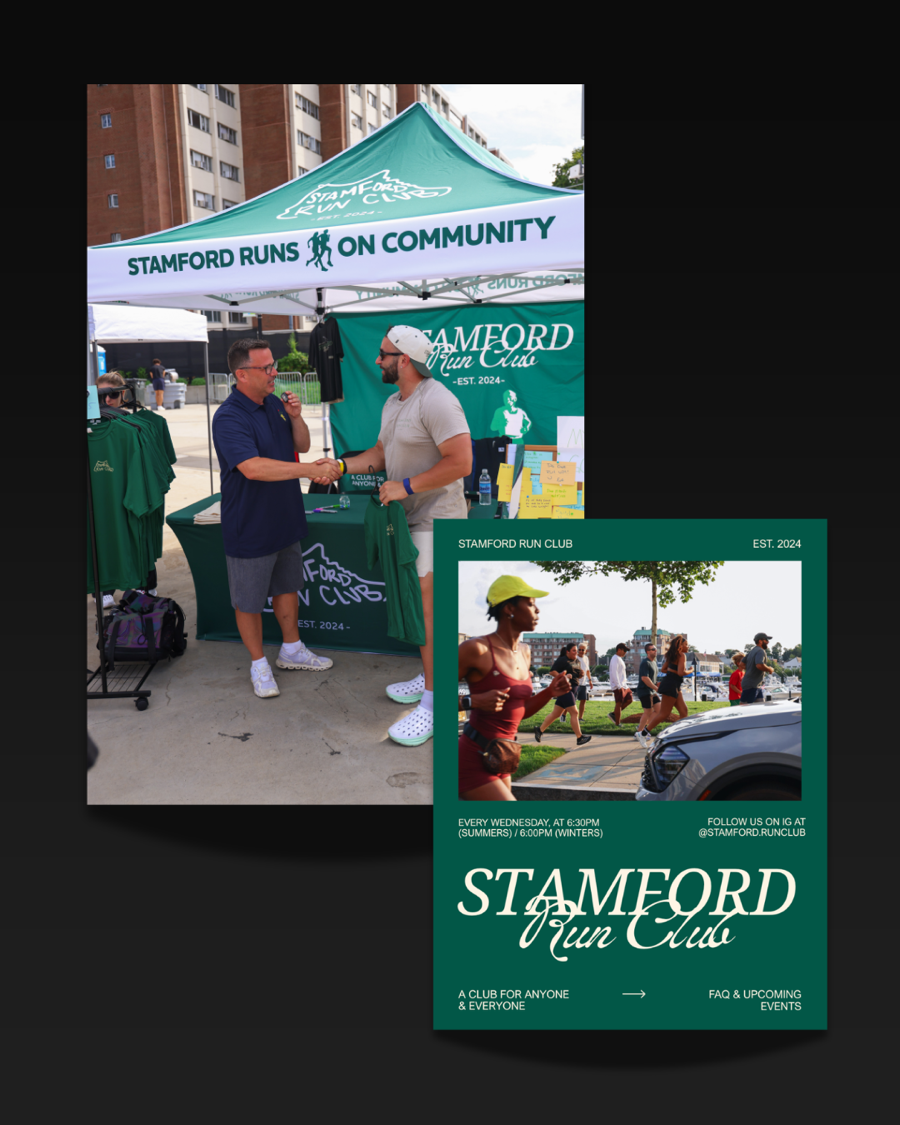Stamford Run Club event and campaign media