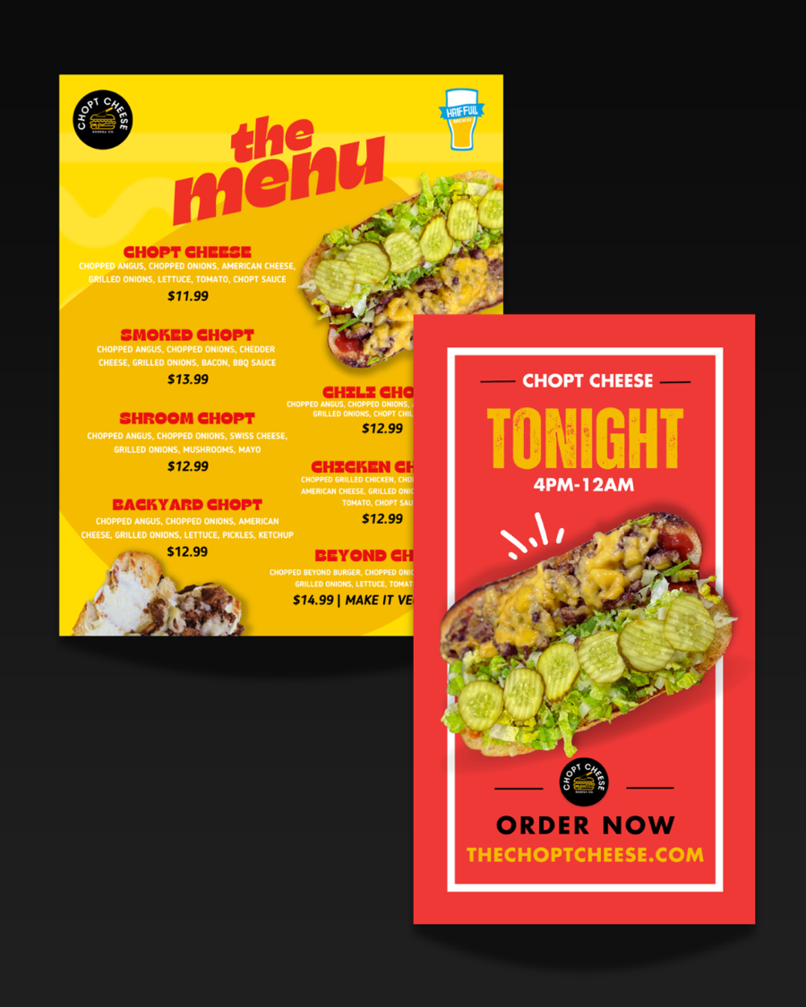Chopped Cheese menu design